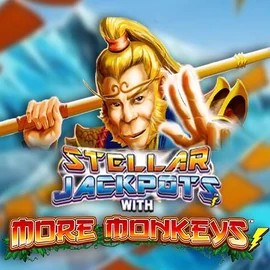 Stellar Jackpots with More Monkeys slot visual from Lightning Box Game available on wolfcasino.gr